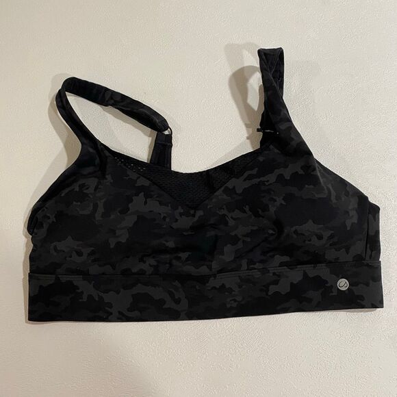 CRZ Yoga Black Camo Sports Bra XL Medium Support Activewear - Picture 1 of 5